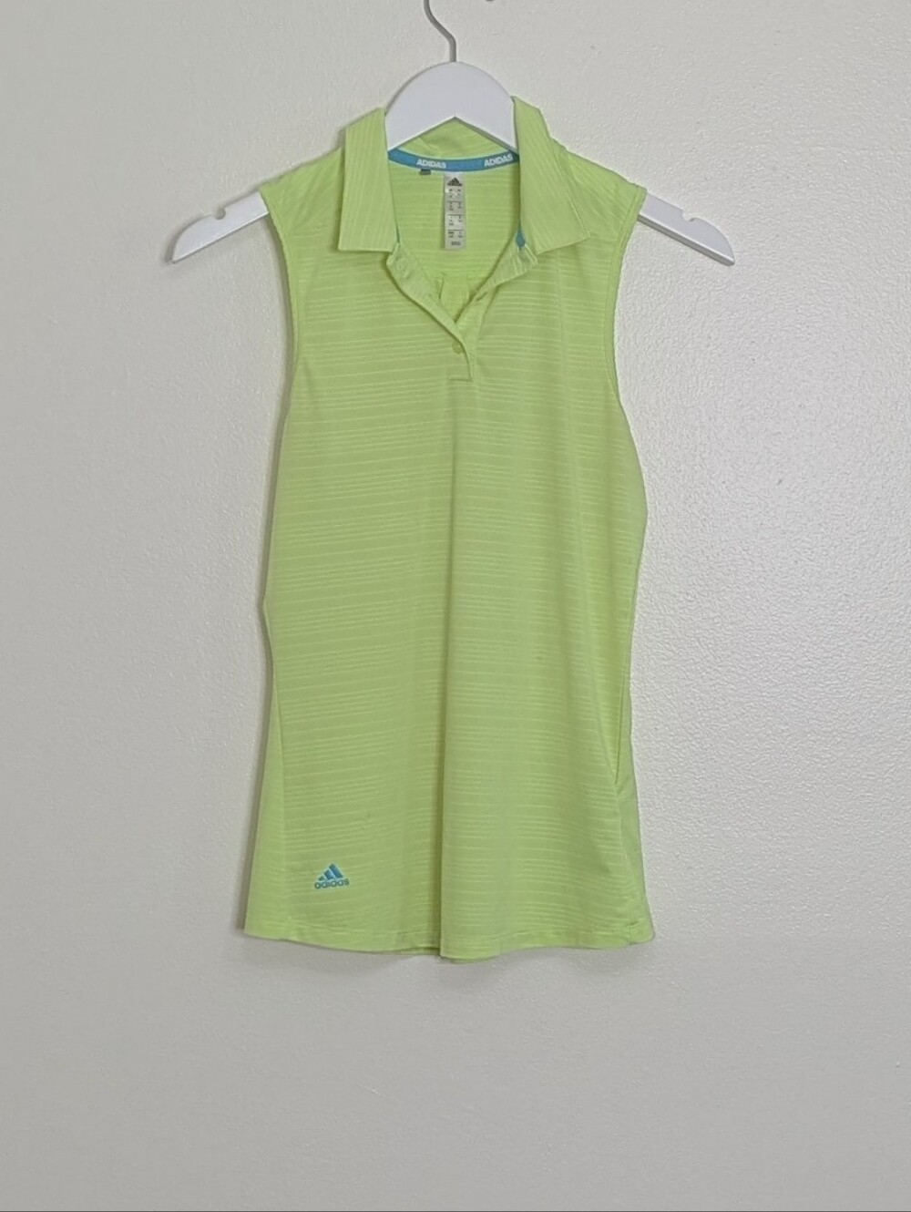 Adidas Polo Women Large Yellow Sleeveless Golf Athleisure